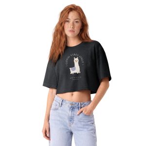Good Vibes Only Women’s garment dye cropped tee